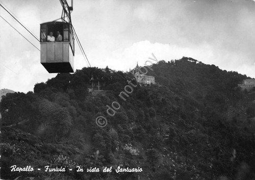 Cartolina Rapallo Funivia per il Santuario 1954