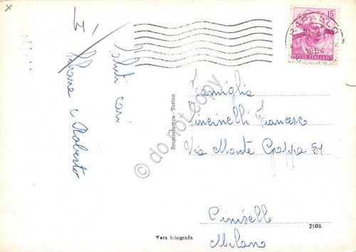 Cartolina Rapallo Funivia per il Santuario 1954