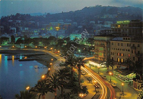 Cartolina Rapallo Lungomare notturno Hotel Savoia 1979 | Immagine principale