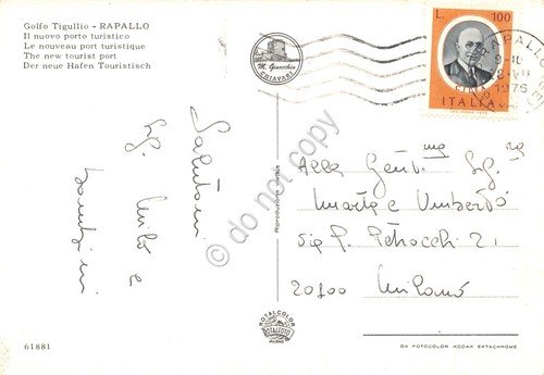 Cartolina Rapallo nuovo porto turistico 1976 auto | Immagine Gallery 2