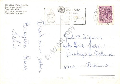 Cartolina Rapallo panorama parziale 1971 Timbro targhetta Risparmio PT (Genova) | Immagine Gallery 2