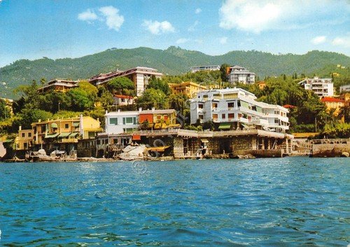 Cartolina Rapallo Panorama parziale dal mare 1970 (Genova)