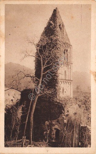 Cartolina Rapallo particolare di torre macchie di ingiallimento