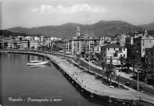 Cartolina Rapallo Passeggiata a mare 1958 | Immagine principale