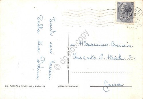 Cartolina Rapallo Passeggiata a mare 1958 | Immagine Gallery 2