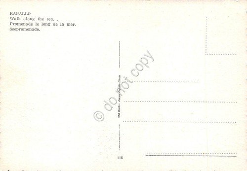 Cartolina Rapallo Passeggiata mare animata anni '50 (Genova)