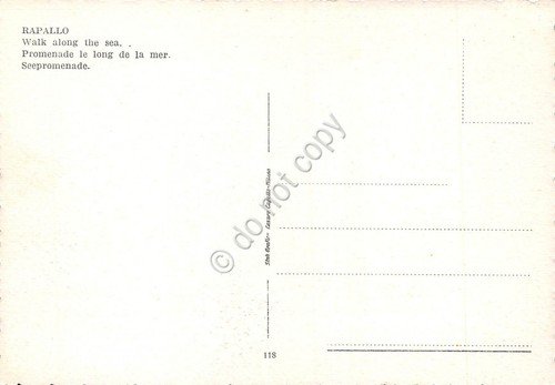 Cartolina Rapallo Passeggiata mare animata anni '50 (Genova)