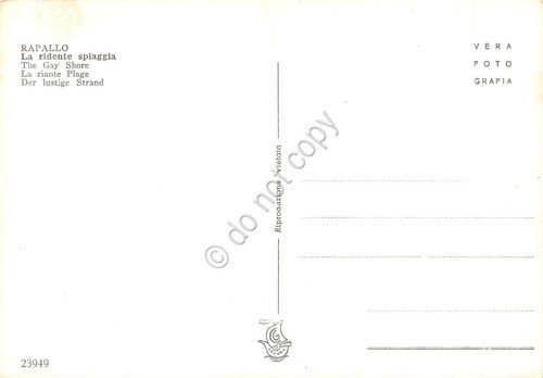 Cartolina Rapallo spiaggia con ombrelloni anni '50 | Immagine Gallery 2