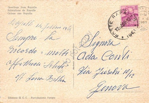 Cartolina Rapallo Vedute 1964 regata barca a vela | Immagine Gallery 2