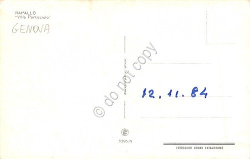 Cartolina Rapallo Villa Porticciolo 1984 | Immagine Gallery 2