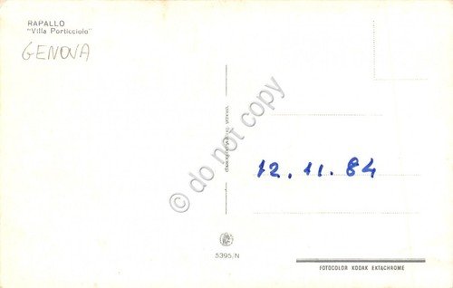 Cartolina Rapallo Villa Porticciolo 1984