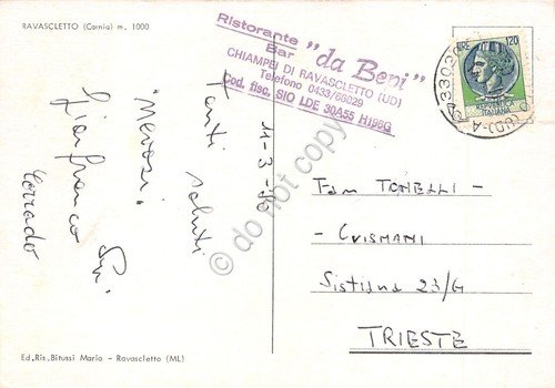 Cartolina Ravascletto panorama paese Timbro Da Bepi 1980 | Immagine Gallery 2