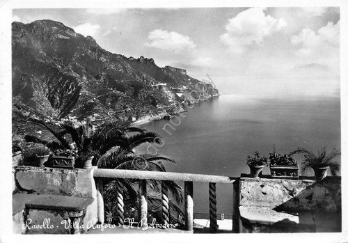 Cartolina Ravello Villa Rufolo Belvedere Timbro Hotel Caruso 1956 | Immagine principale