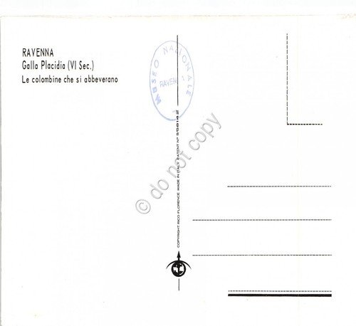 Cartolina Ravenna Galla Placida Le colombine che si abbeverano in … | Immagine Gallery 2