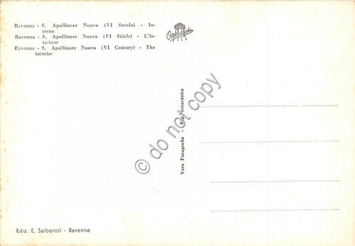 Cartolina Ravenna S. Apollinare Nuovo interno