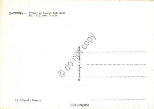 Cartolina Ravenna Tomba di Dante Interno