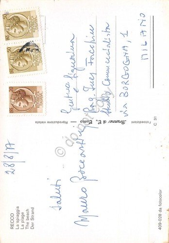 Cartolina Recco la spiaggia 1977 | Immagine Gallery 2