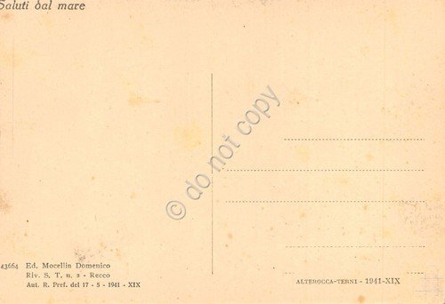 Cartolina Recco Mulinetti Alterocca Terni anni '40 rifilata
