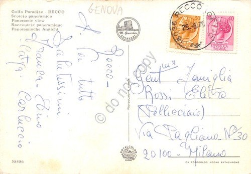 Cartolina Recco panorama parziale delle case e baia 1979 | Immagine Gallery 2