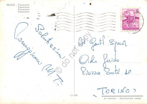 Cartolina Recco panorama ristorante 1964