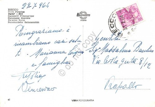 Cartolina Recco Panorama spiaggia e barche 1964 | Immagine Gallery 2