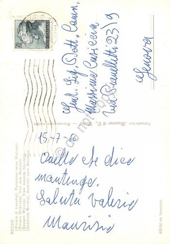 Cartolina Recco panorama verso Mulinetti spiaggia 1966 | Immagine Gallery 2