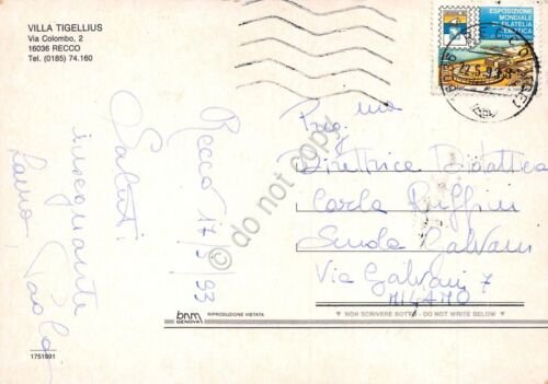 Cartolina Recco Villa Tigellius 1993