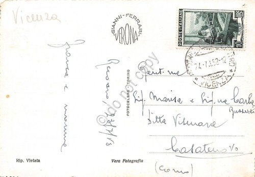 Cartolina Recoaro Terme panorama della conca 1953