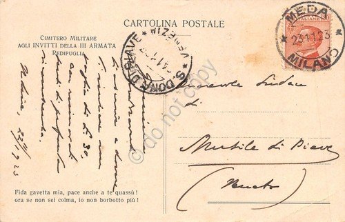 Cartolina Redipuglia Cimitero Militare agli Invitti della III Armata 1923 | Immagine Gallery 2