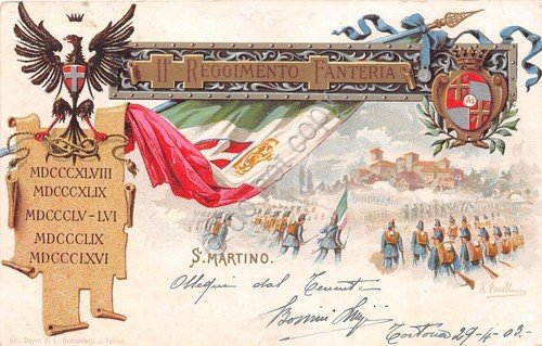 Cartolina Reggimentale 11° Reggimento Fanteria Brigata Casale - 1903 | Immagine principale