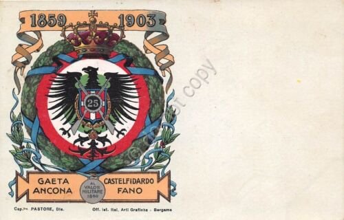 Cartolina Reggimentale 25° Reggimento Fanteria Brigata Bergamo - 1859 1903