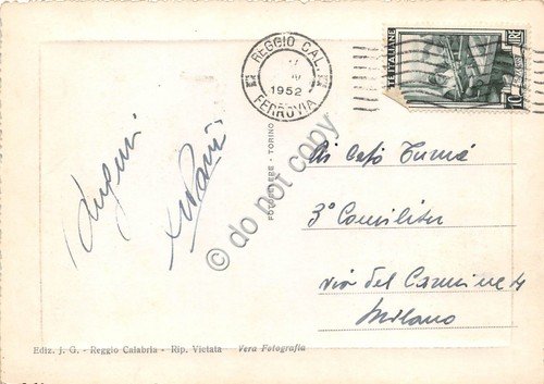 Cartolina Reggio Calabria Lungomare Animata 1952