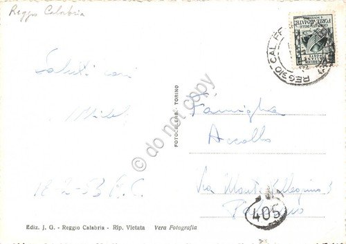 Cartolina Reggio Calabria Panorama 1953
