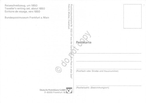 Cartolina Reisenschreibzeug um 1850 timbro filatelico 1982