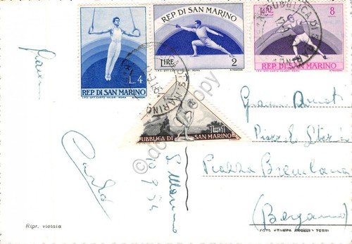 Cartolina Repubblica di San Marino Palazzo del Governo 1954