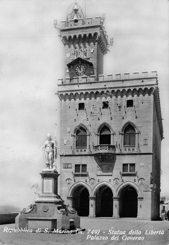 Cartolina Repubblica di San Marino statua Libertà 1955 francobolli al … | Immagine principale