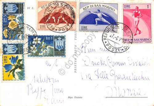 Cartolina Repubblica di San Marino statua Libertà 1955 francobolli al … | Immagine Gallery 2