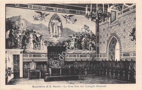 Cartolina Repubblica San Marino Gran sala del Consiglio Generale