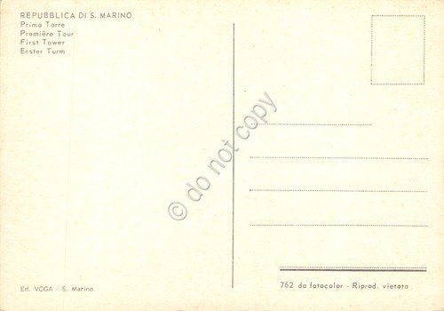 Cartolina Repubblica San Marino Prima Torre