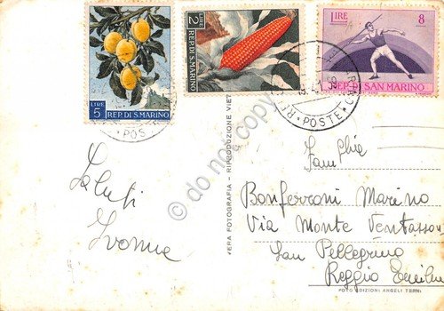 Cartolina Repubblica San Marino vista città dall'alto e tre Torri …