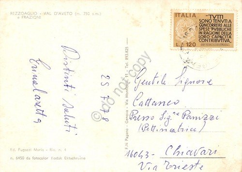 Cartolina Rezzoaglio e frazioni Panorama 1978