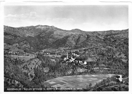 Cartolina Rezzoaglio panorama con Monte Maggiorasca 1959