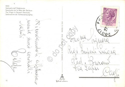 Cartolina Rho Santuario dell'Addolorata (Milano)