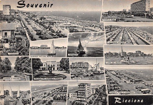 Cartolina Riccione piccole vedute BN