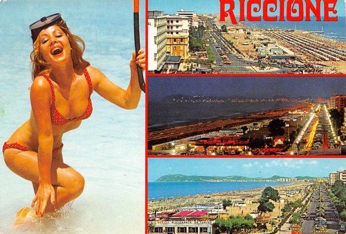 Cartolina Riccione Pin Up Vedutine (Rimini)