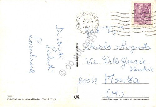 Cartolina Riccione vedute 1971 (Rimini) | Immagine Gallery 2