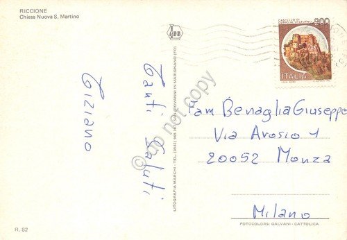 Cartolina Riccione vedute Chiesa Nuova San Martino (Rimini) | Immagine Gallery 2