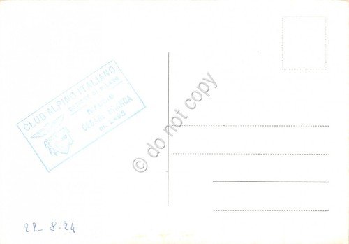 Cartolina Rifugio Branca sciatori sci 1974