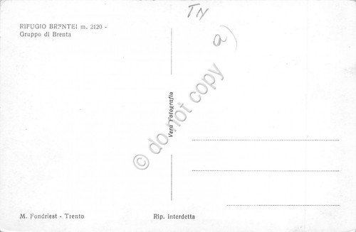 Cartolina Rifugio Brentei Gruppo Brenta (Trento)