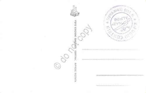 Cartolina Rifugio Contrin Marmolada Cima Ombretta Ghedina (Trento)